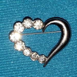 Heart Rhinestone Pendant/Brooch